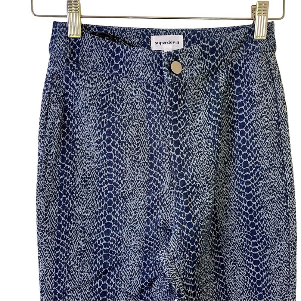 REVOLVE Superdown Snakeskin Print Pants in Navy SIZE XS